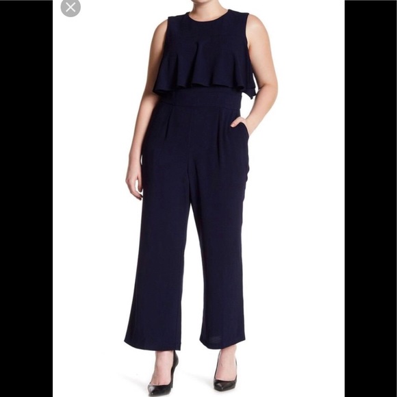 vince camuto ruffle jumpsuit